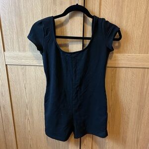 Edikted black short sleeve open back romper playsuit. Super flattering fit!